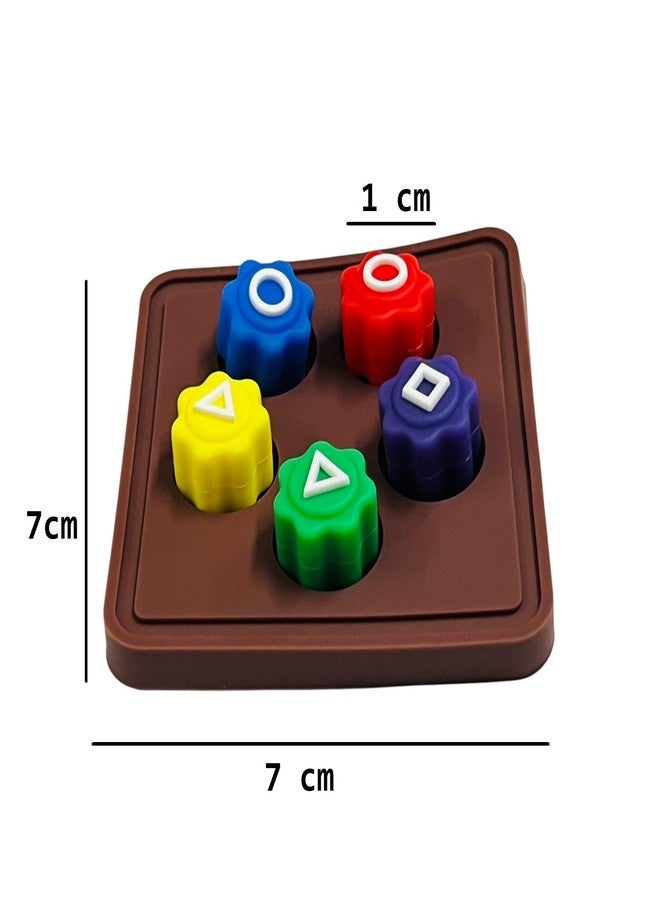 Moira Small Size Silicon Gonggi Traditional Game Set, 5 Colourful Pieces with Tray Stand, Educational Play Toy - Image 2
